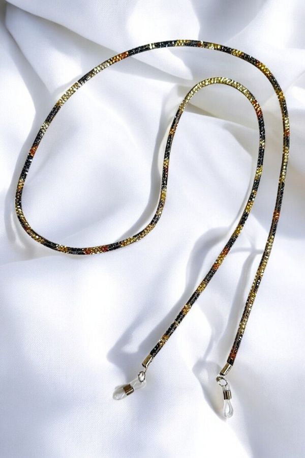 PETEK AKSESUAR-Shiny Stone Detailed Chain Glasses 1