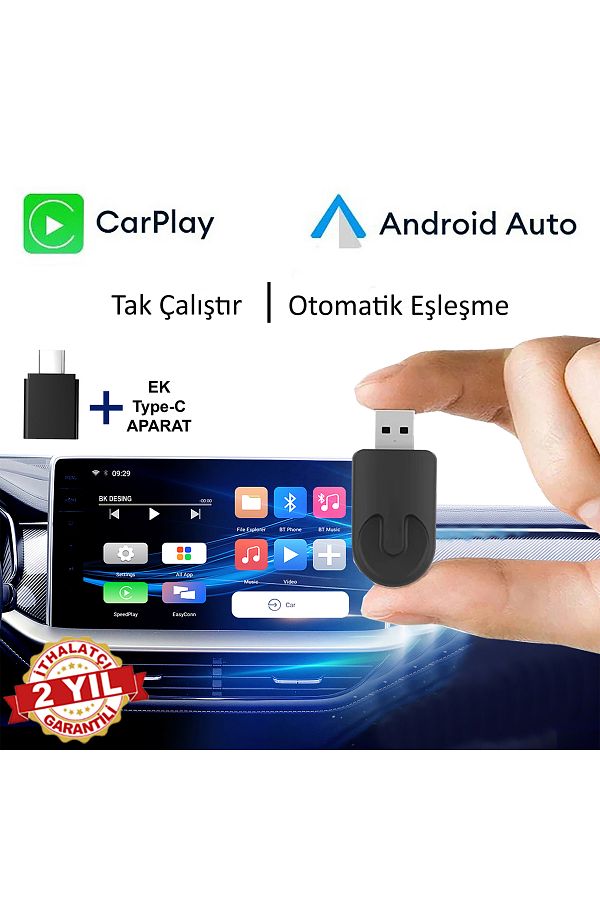 BK DESING-Mini Carplay USB and Type-C Compatible New Design Car Multimedia Adapter 1
