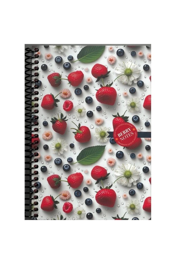 Gıpta-Notebook Berry Notes - Striped Strawberry and Bög Pattern, 17*24 Spr, Hard Kpk, 120yp 1