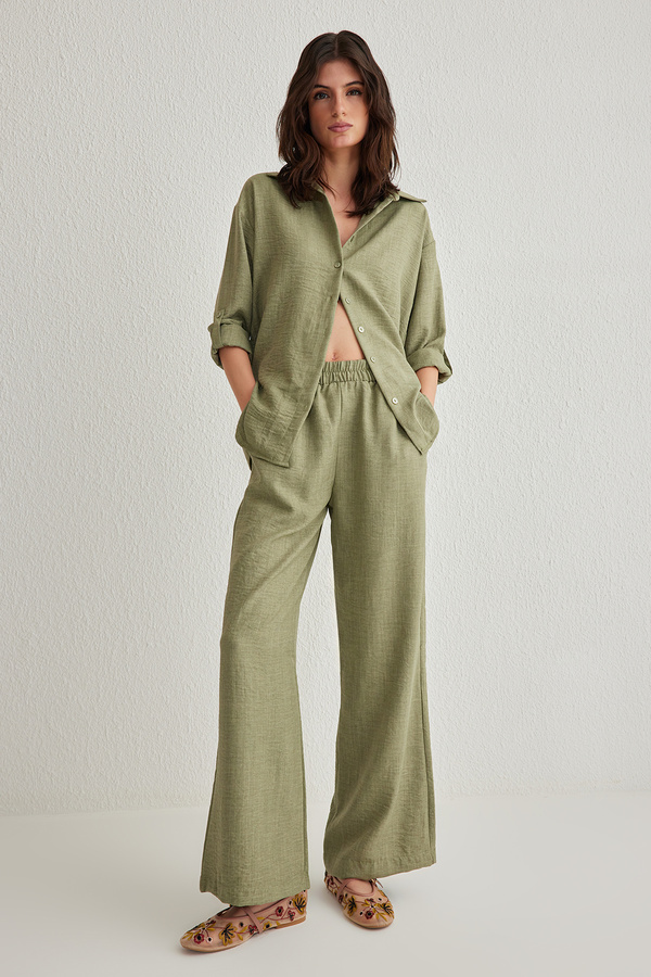 Trendyol Collection-Set țesut din 2 piese, kaki deschis TWOSS24AU00095 1