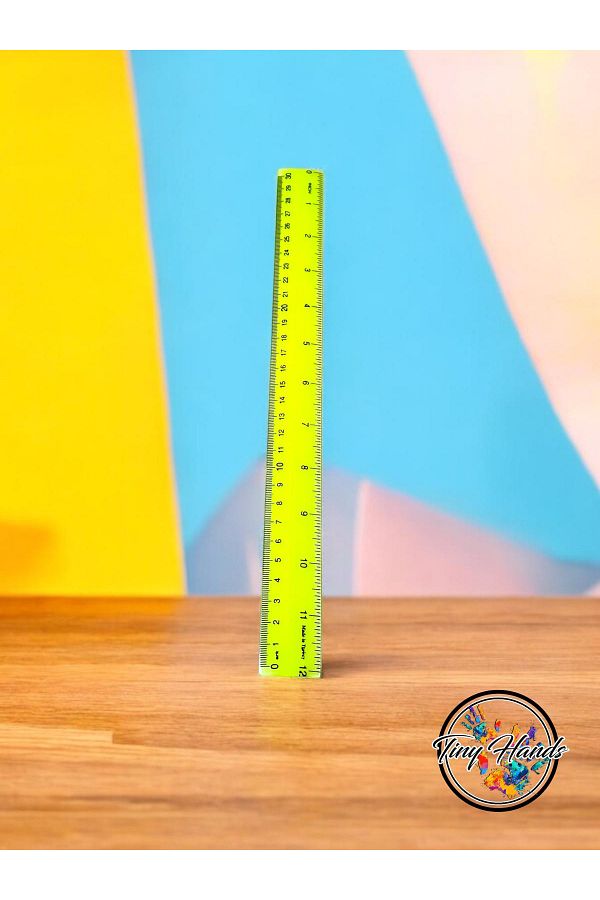 tiny hands-30cm Unbreakable Ruler Flexible Unbreakable Ruler 30cm Yellow Color Ruler Drawing Ruler 1 Piece Ruler 1