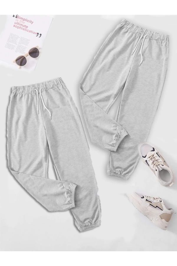 İkra Life Kids-Copy - 2-Piece Gray Jogger Sweatpants - Unisex Comfortable Wear 1