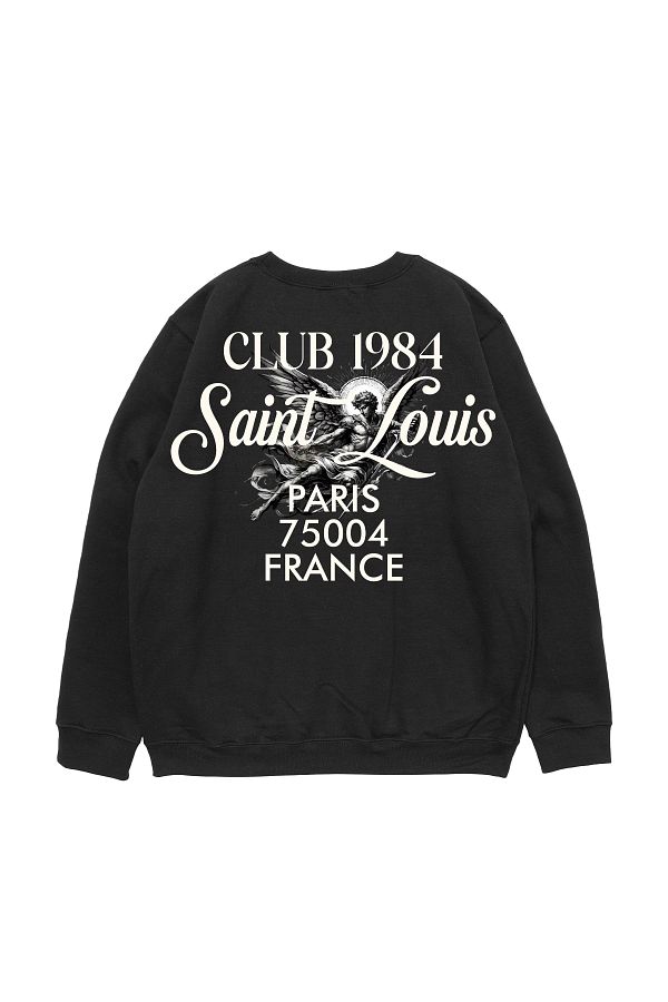 Sekizbiraltı-Φούτερ με στάμπα Saint Louis Μαύρο Oversize Unisex 1