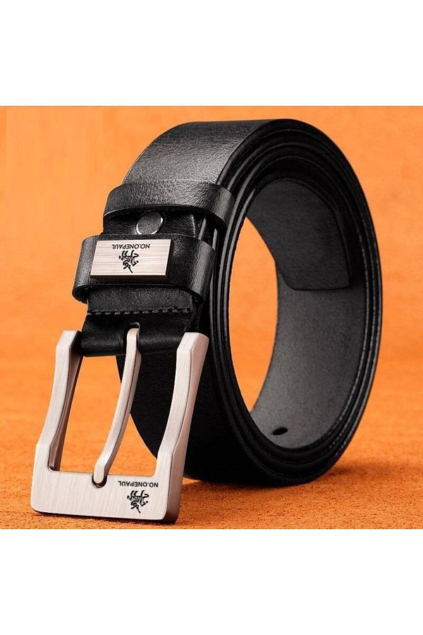 NO.ONEPAUL-Genuine Leather Men's Belt with Metal Buckle 1