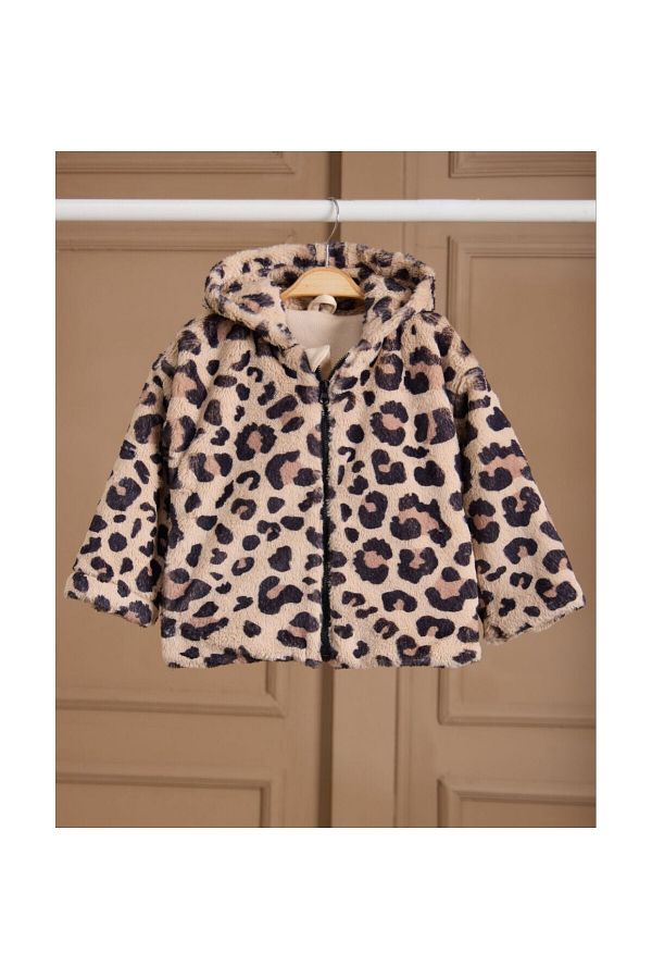 CİCHLİD-Girl Plush Leopard Patterneḋ Fur 1