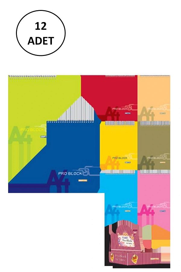 Gıpta-A-4 Spiral Pro Block Memo Pad - 40 Sheets with Lines, 12 Pieces 1