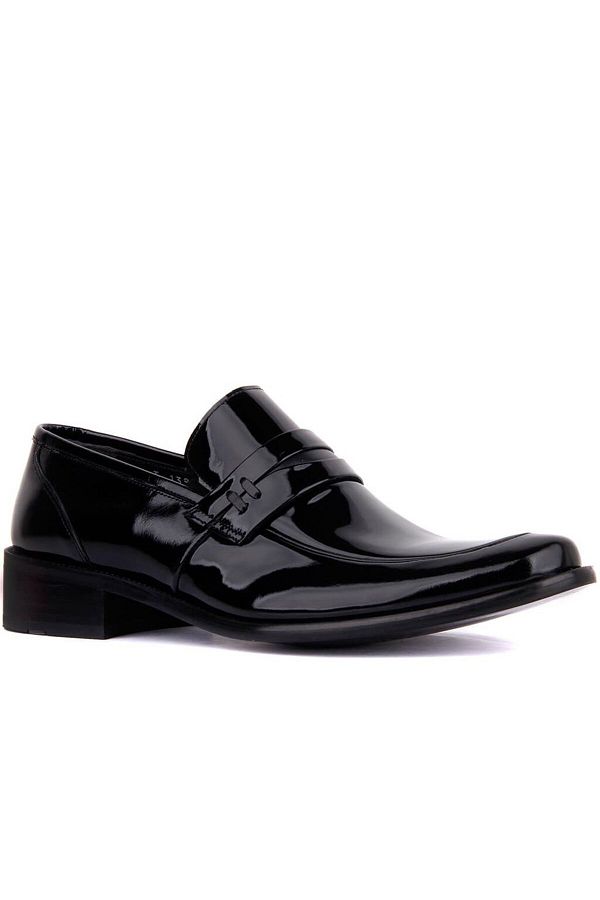 Fosco-Laceless Black Patent Leather Men's Classic Shoes 1390 430 114 1