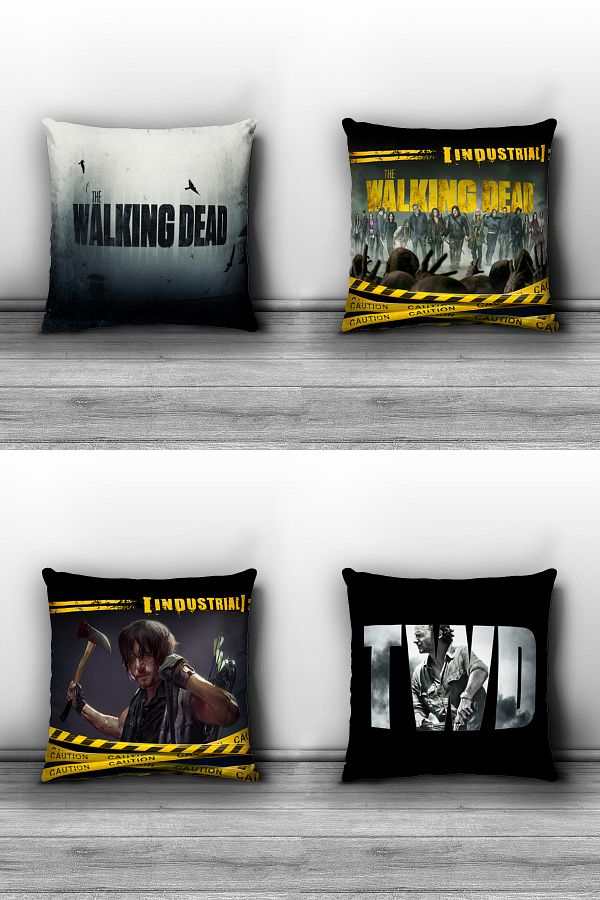 Madame Mila-The Walking Dead Patterned Double-Sided Throw Pillow Cover - Set of 4 1