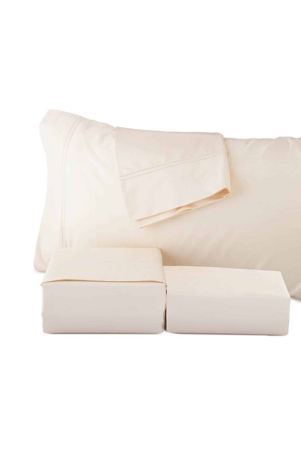Orange Bed & Bath-أناقة | طقم ملاءات قطنية مزدوجة 4 قطع 800 غرزة - عاجي 1