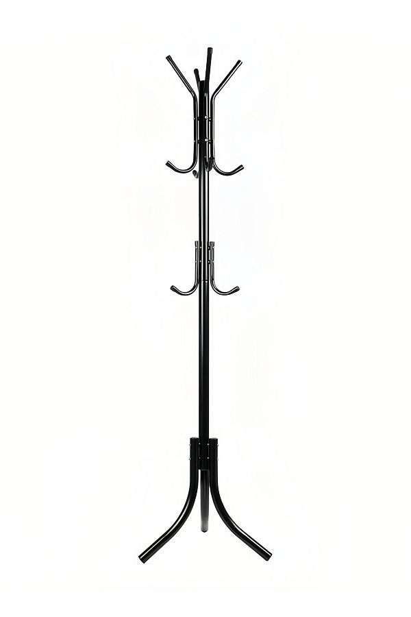 COOYA-Standing Metal Coat Rack Hat Hanger 11 Hook for Jacket,Purse,Scarf Rack,Easy to Assemble,Black 1