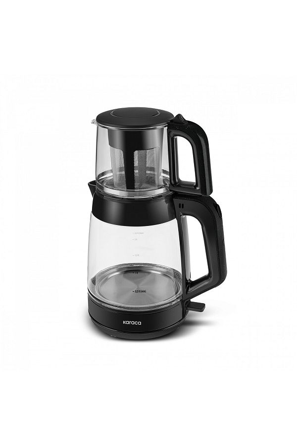 Karaca-Glass Tea XL 2 in 1 Glas-Teemaschine Shiny Black 1