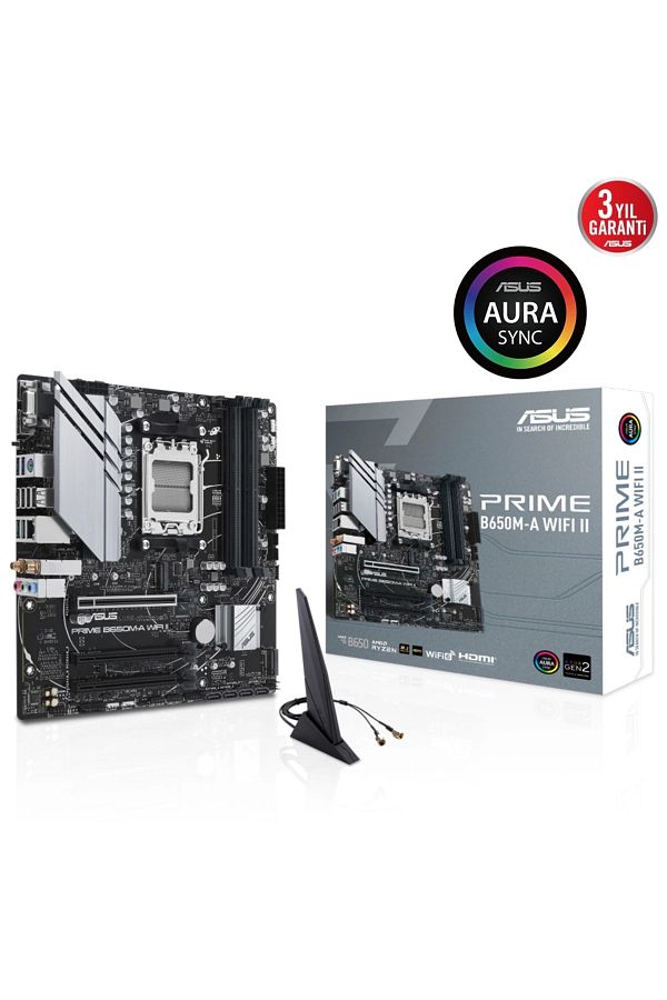 ASUS-Prime B650m-a Wifi II Am5 DDR5 6400 DP HDMI M2 Usb3.2 Aura RGB 2.5 جيجابت Lan Matx اللوحة الأم 1
