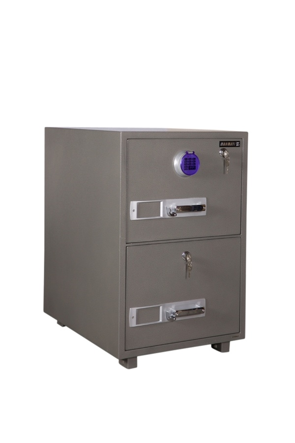 Mahmayi-Secureplus 680-2Dk 2 Dial Lockable Drawer Storage Hammertone Paint (2 Drawer, Key + Digital Dial) 1
