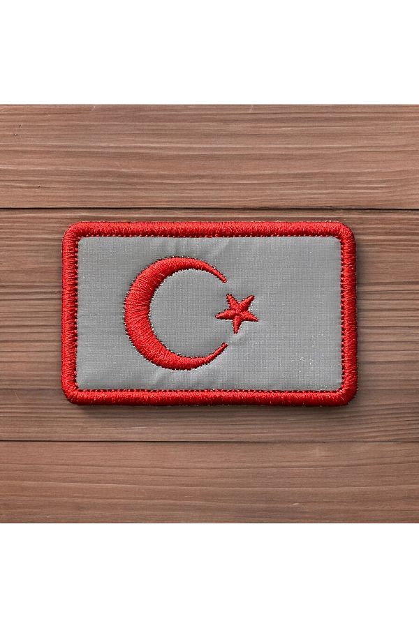 Ex Patch-Patch reflectorizant steag turcesc Cresta 8 X 5 Cm 1
