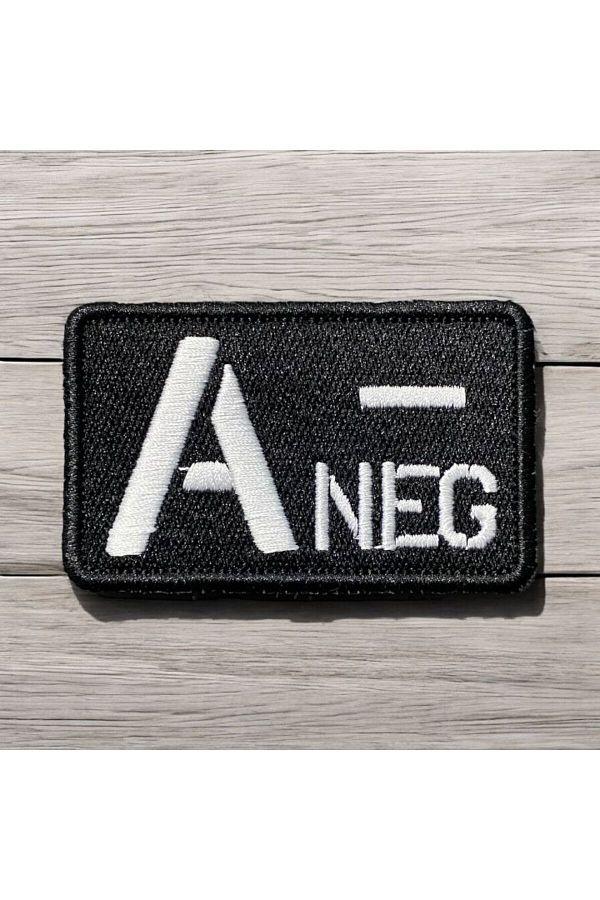 Ex Patch-Black Background White Color a Negative Blood Group Veil Crest 8 X 5 cm 1