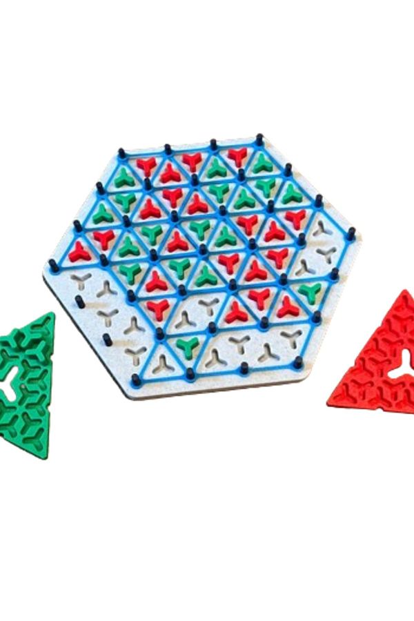3D Brothers-Triangle Triggle Rubber Band Board Game with Box for Family Fun 1