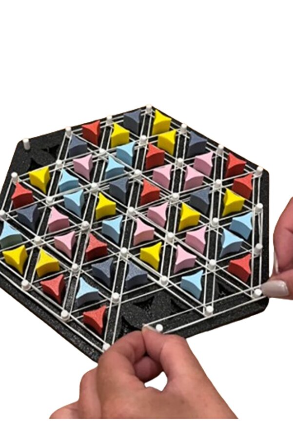 3D Brothers-Triangle Triggle Board Game for 6 Players - Rubber Band Chain Triangle Chess Game 1