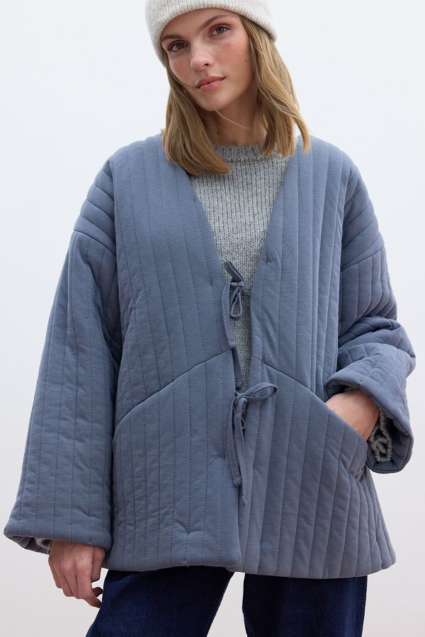 Manuka-Indigo Quilted Laced Coat 1