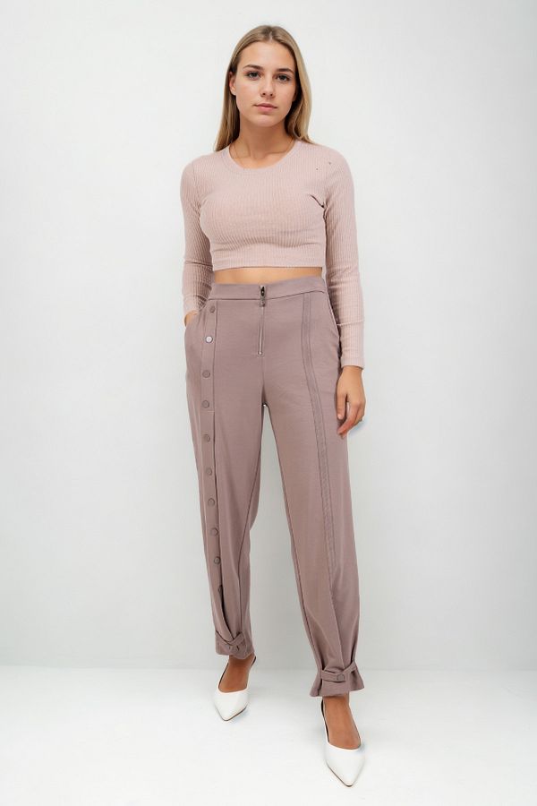Vitrin-Modal Fabric Trousers with Button Front Zipper 1