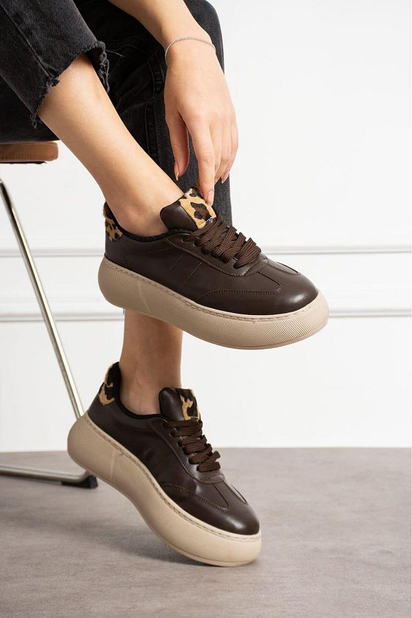 BeBeQ Store-Heets Brown Skin Women's Sneakers 1