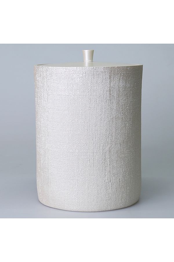 Selim-Linen Trash Can with Pearl Detail 1