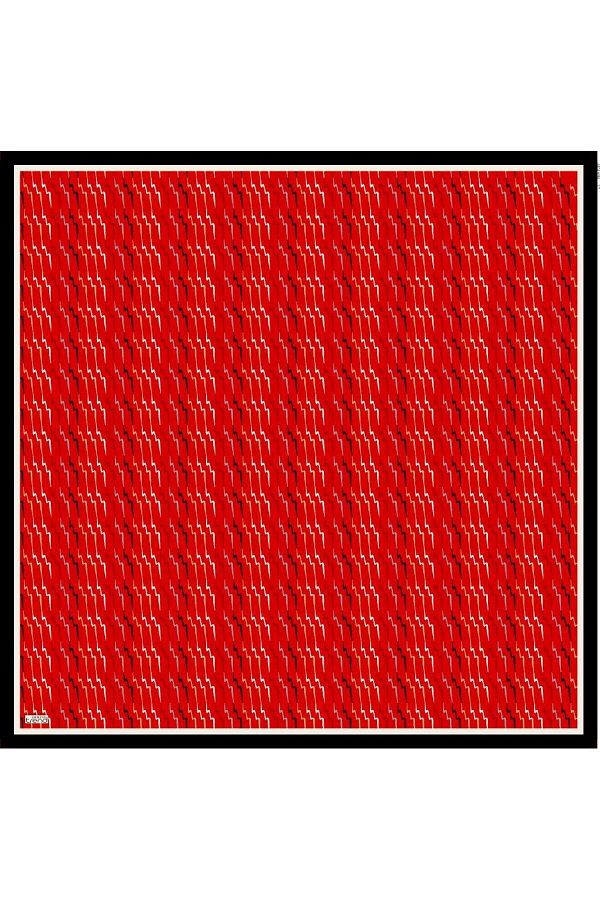 Armine-Soft Red Patterned Scarf 6086-07 1