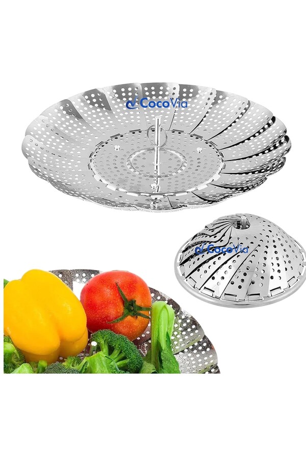 CocoVia Katlanabilir Buharda Sebze Pişirme Haşlama Aparatı, Bebek Mama Hazırlama Aparatı