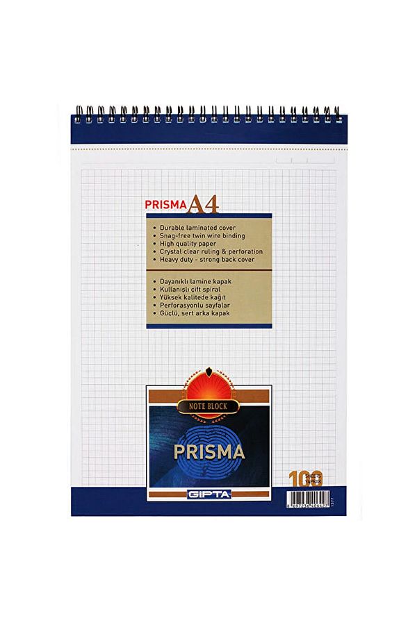 Gıpta-Prisma A4 100yp - دفتر ملاحظات ذو مربعات علوية / B35 1