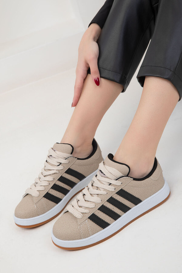SOHO-Beige-Schwarz Damen Sneaker 20166 1