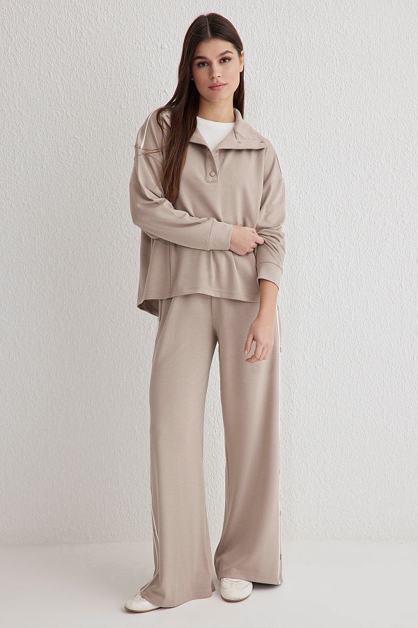 Trendyol Modest-Mink Soft Button Piping Detailed Tracksuit Set Tctss25En00001 1