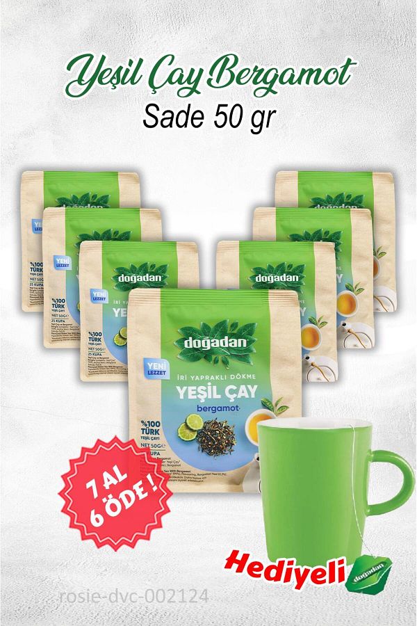 Doğadan-Green Bergamot Bulk Tea - 50 g Buy 7 Get 6 and Mug Gift 1