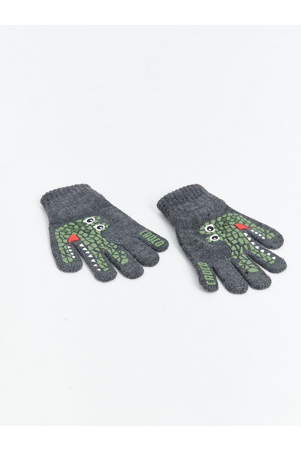 LC Waikiki-Krokodil bedruckte Strickhandschuhe für Jungen 1