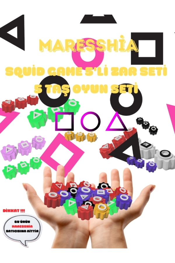 MARESSHİA-Squid Game - Set of 9 Dice, Ojing-Eo Geim Round Six Game 1