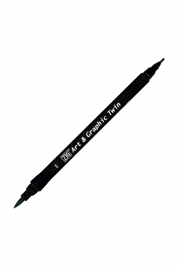 Zig-Art & Graphic Twin Marker Drawing Pen 8 Gray 1