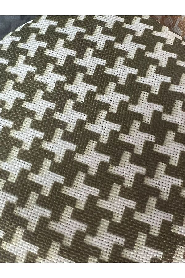 Eys-houndstooth patterned digital printing linen fabric 1