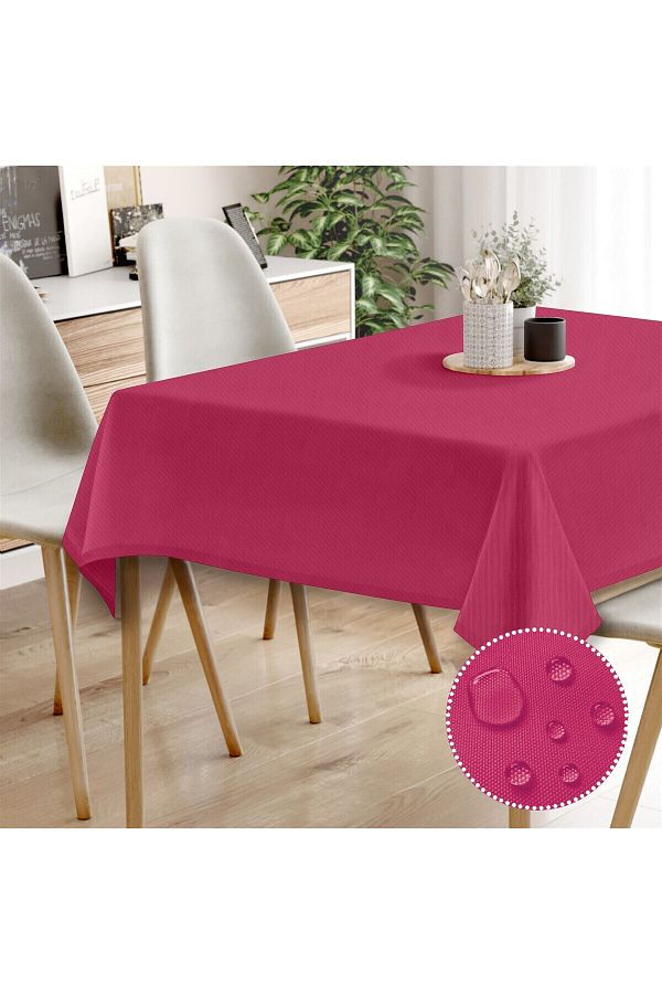 Evim-Canvas Fuchsia Liquid Proof Stain Resistant Tablecloth 1