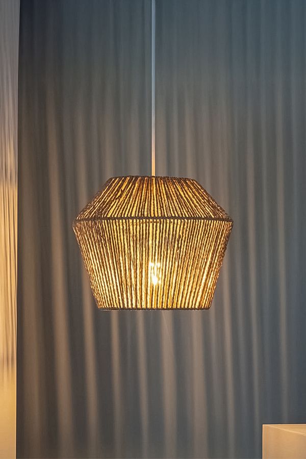 NYLife-Rustic Chandelier with Wicker Jute String 1
