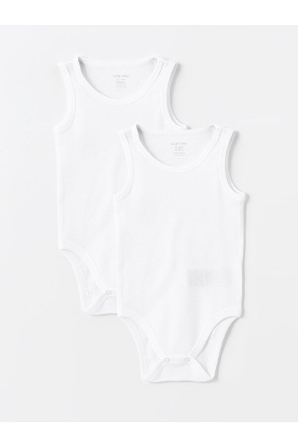 LC Waikiki Lcw Baby Bisiklet Yaka Basic Kız Bebek Çıtçıtlı Body 2'li (W4)