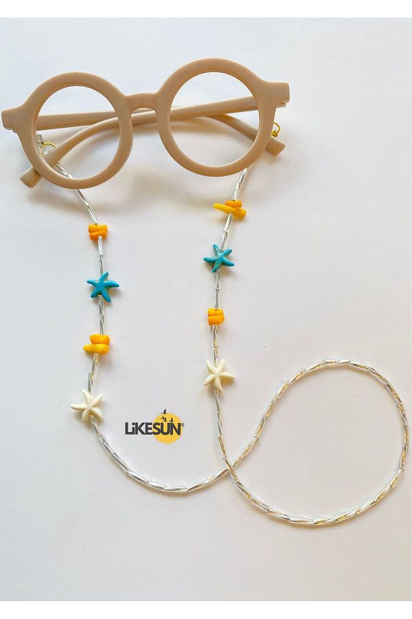 LiKESUN-Natural Stone Turquoise Children's Glasses Strap Eyeglasses Lanyard Glasses Chain 1