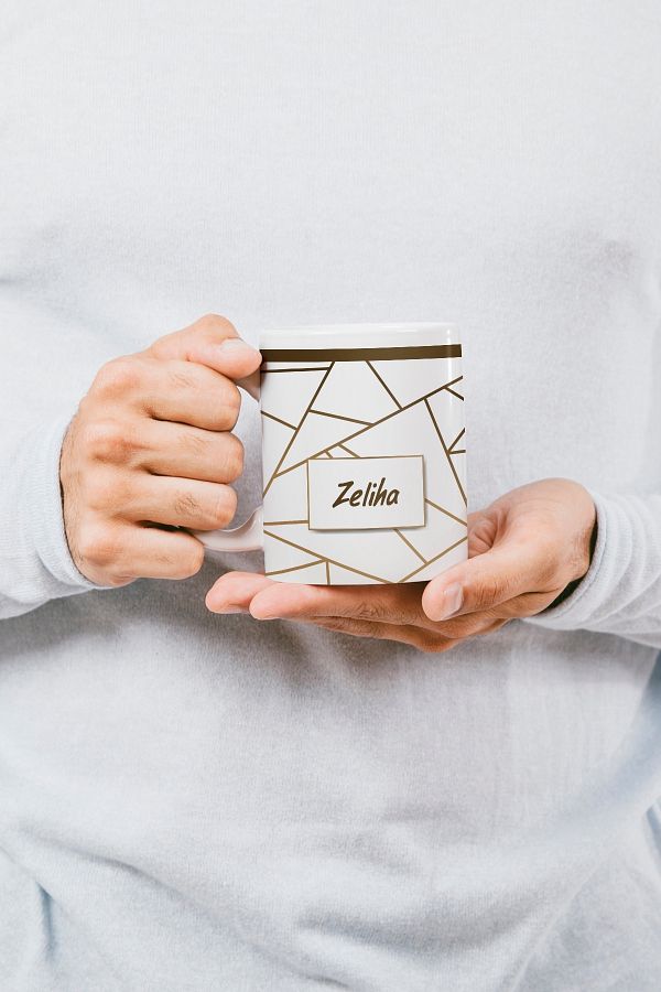 Sionar-Zeliha Designed Coffee Mug with Name - Mosaic 1