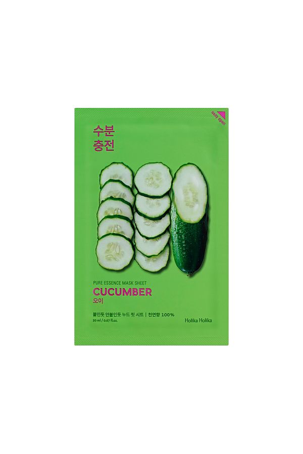 Holika Holika-Pure Mask Sheet Cucumber - قناع الوجه بمحتوى الخيار (قطعة واحدة) 1