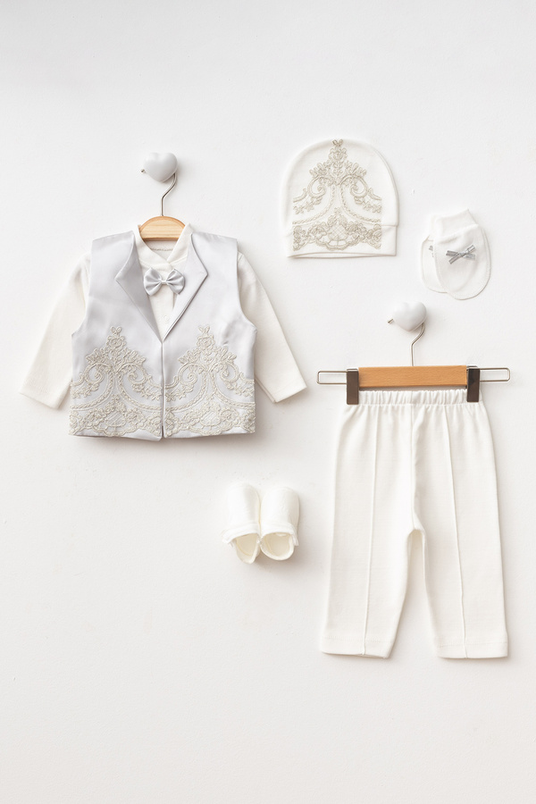 Ponpon Baby Erkek bebek 6 parça lüks mevlüt takımı /sünnetlik bebek hediyelik