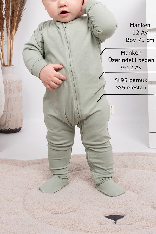 Vauva-Long Sleeve Booties Zippered Sleeping Bag 1
