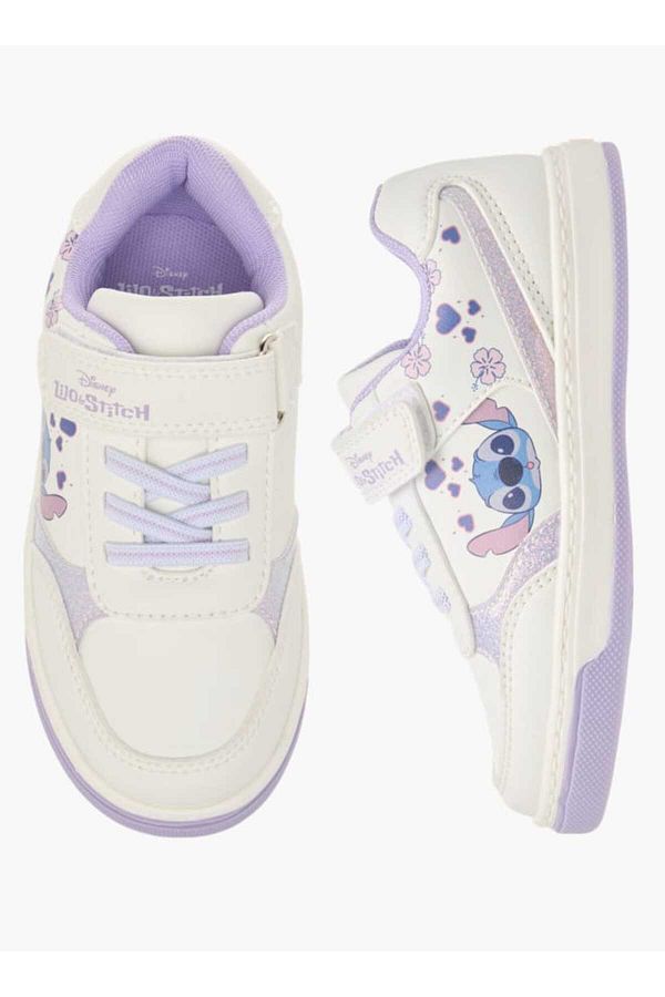 Disney-Disney Lilo and Stitch Print Sneakers with Hook and Loop Closure 1