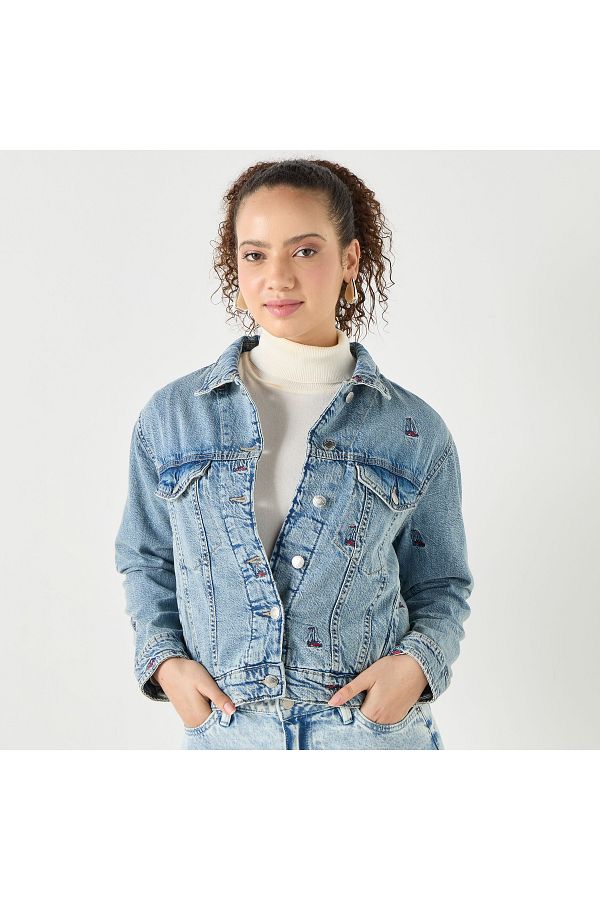 Lee Cooper-Embroidered Button Through Jacket With Pockets 1