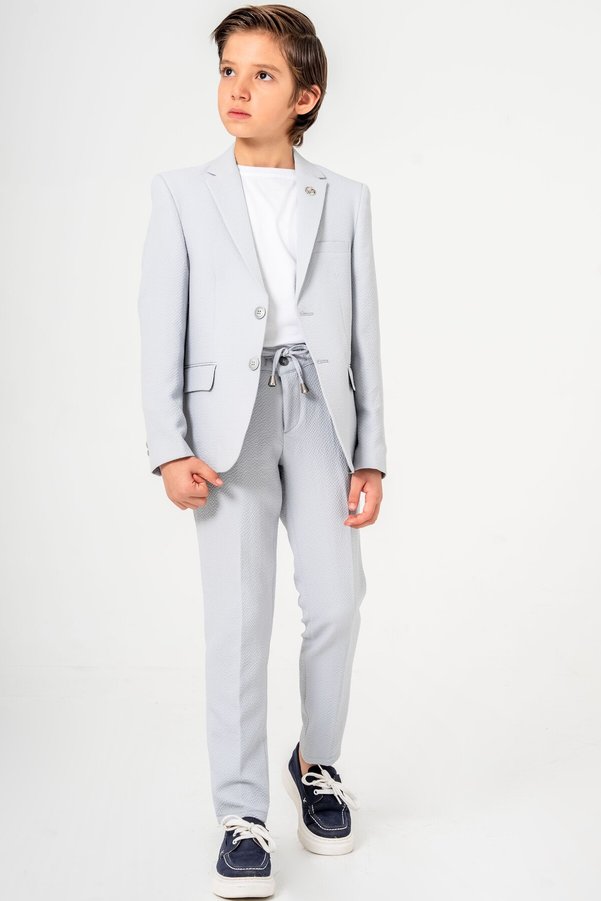 carino's kids Gofre Boy's Suit Stretch Fabric (with Gamboç Case as a Gift)