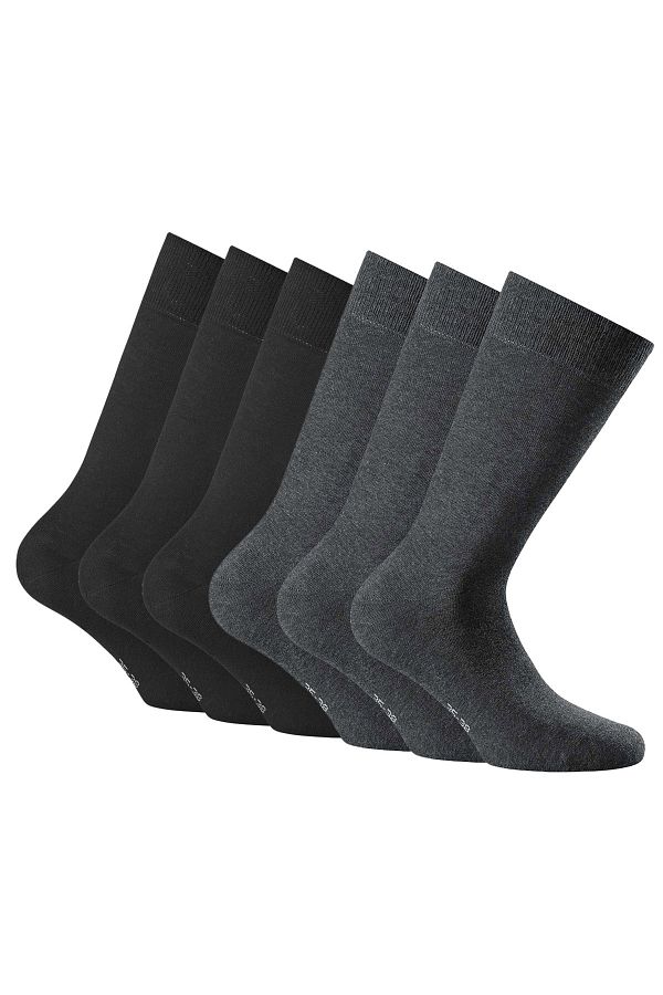 Rohner-Basic Unisex Socken, 6er Pack - Cotton II, Kurzsocken, Basic, einfarbig 1