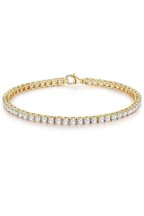 Trilani-Silberarmband Armband Sterling Silber gelbgold Zirkonia weiß 1