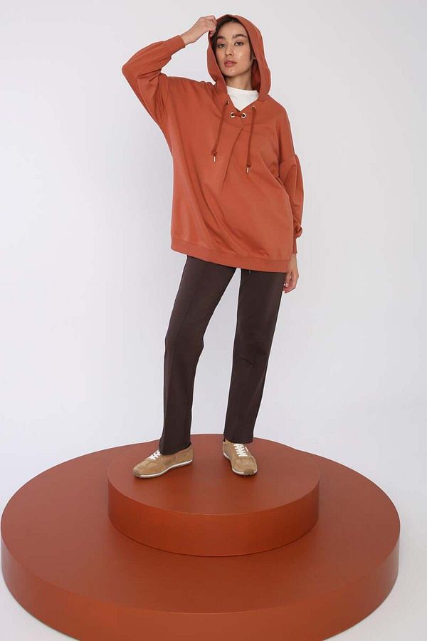 ALLDAY-Суитшърт с качулка и яка Cinnamon Oversize 1