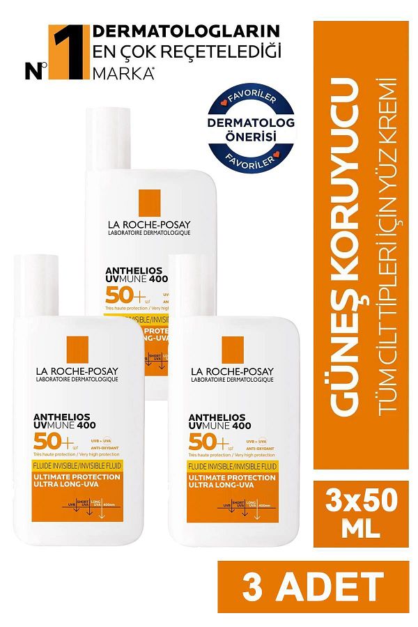 La Roche Posay-Anthelios UVmune 400 Invisible Fluid SPF50+ 50 ml 3 Adet 1